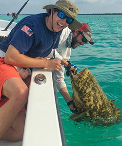 Somtimes we catch Goliath Groupers in the Florida Keys backcountry