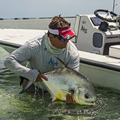 Permit fishing release on the flats